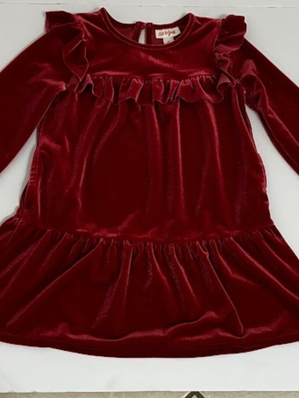Toddler Girls Burgundy Velvet Dress – Elegant Holiday Party Dress